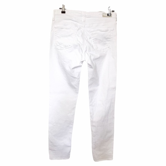 AG ADRIANO GOLDSCHMIED THE STEVIE ANKLE SLIM STRAIGHT ANKLE WHITE DENIM - Picture 3 of 11